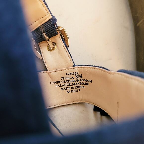 C Wonder Sandals 8 Blue Suede Fringe Slingback Flats - Picture 7 of 7